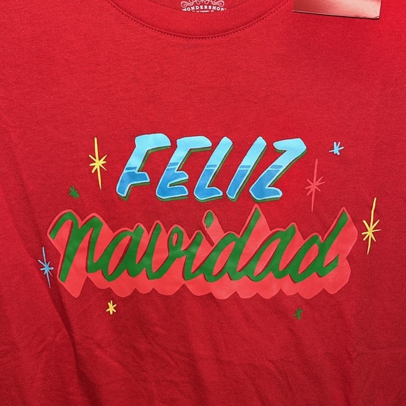5/$8 Feliz Navidad mens shirt - Picture 2 of 2